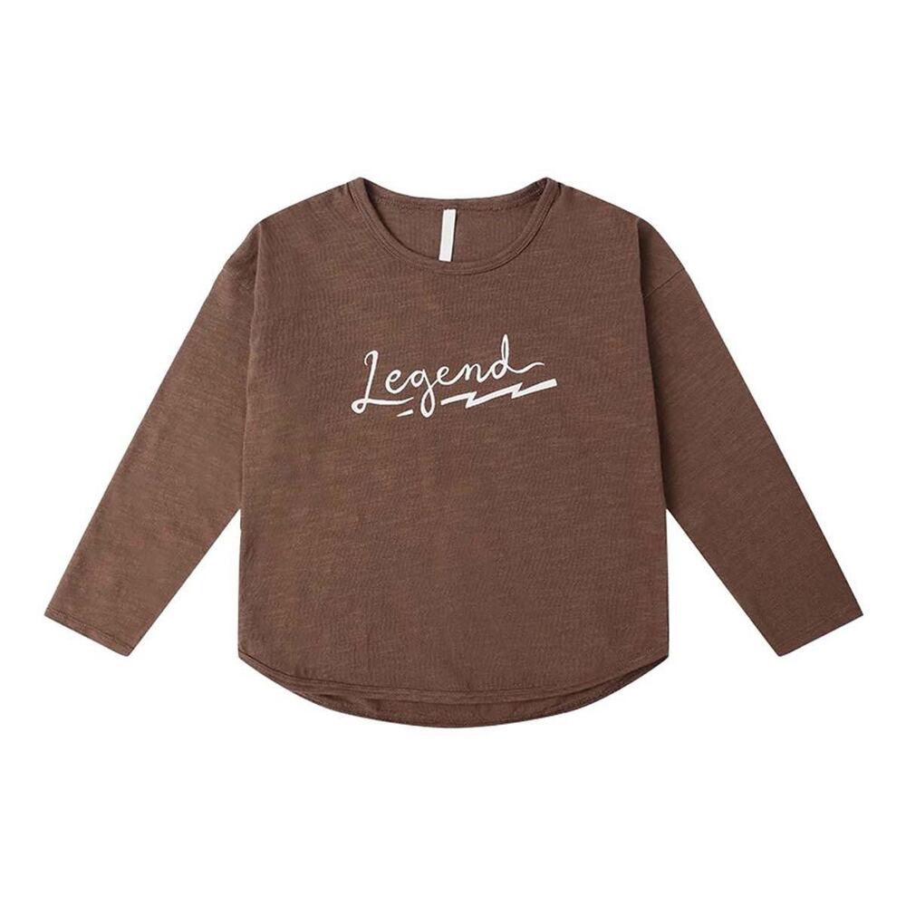 Rylee + Cru Legend Long-Sleeve Tee Brown Size 6-7Y NWT